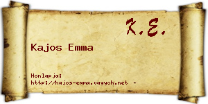 Kajos Emma névjegykártya