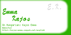 emma kajos business card